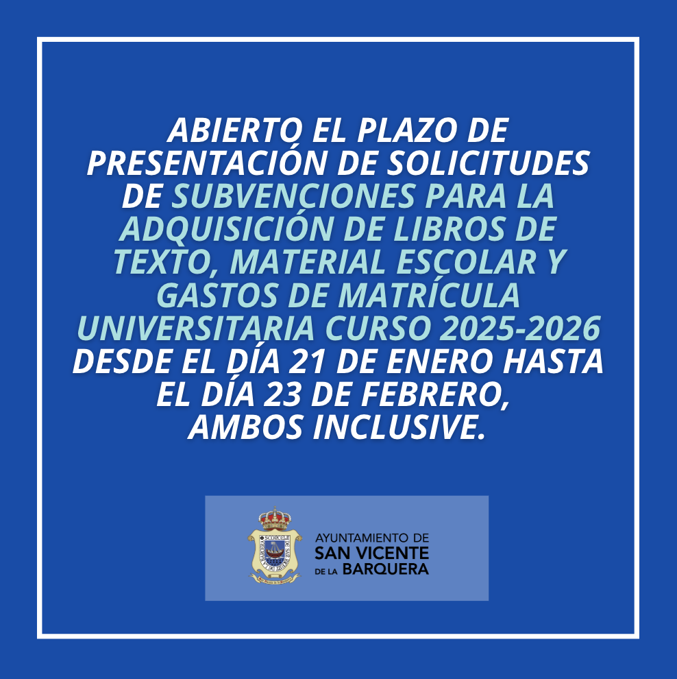 Anuncio subvenciones material escolar
