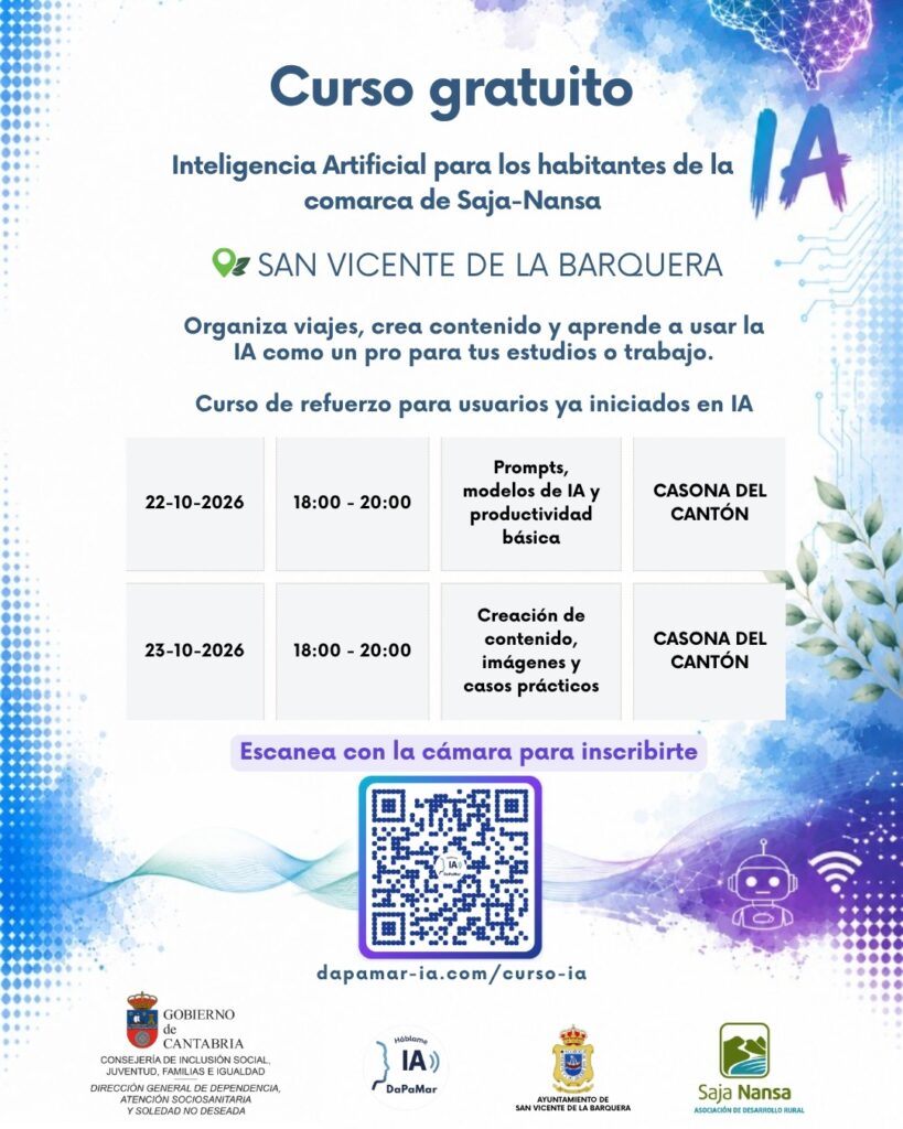 San Vicente de la Barquera ofrece un curso gratuito sobre inteligencia artificial